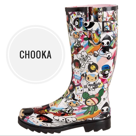 chooka Shoes - Chooka Tokidoki Discoteca Multicolor Rainboots HTF